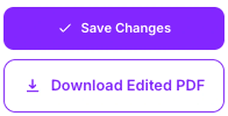 The Save Changes and Download Edited PDF buttons in Pixpoo Edit PDF