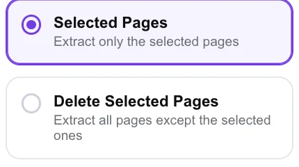 The two extract methods: Selected Pages and Delete Selected Pages