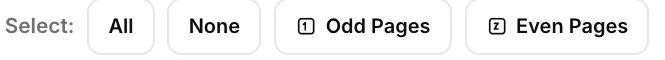 The Select row with All, None, Odd Pages and Even Pages buttons