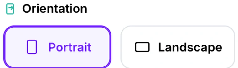 The Orientation control in Pixpoo JPG to PDF, with Portrait selected