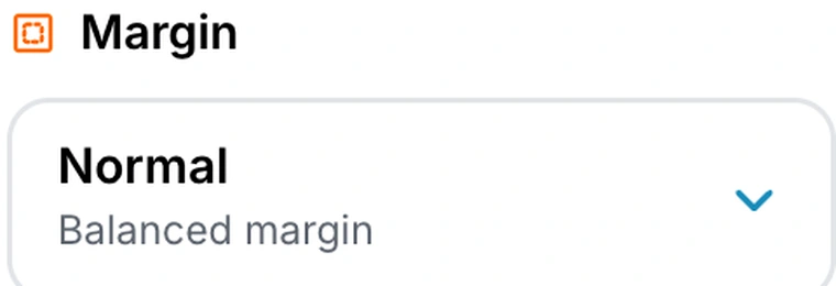The Margin selector in Pixpoo Merge PDF, set to Normal