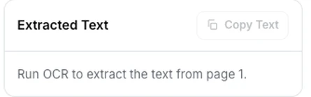 The Extracted Text panel with a Copy Text button