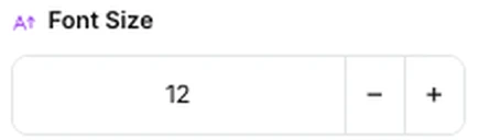 The font size control in Pixpoo Add Page Numbers