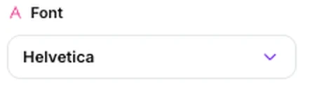 The Font dropdown set to Helvetica