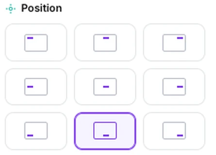 The nine-square position grid with bottom-centre selected