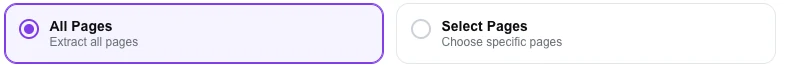 The All Pages and Select Pages options at the top of the settings panel