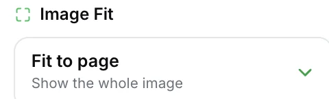 The Image Fit selector set to Fit to page