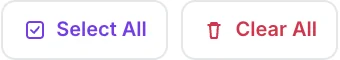 The Select All and Clear All buttons above the page grid