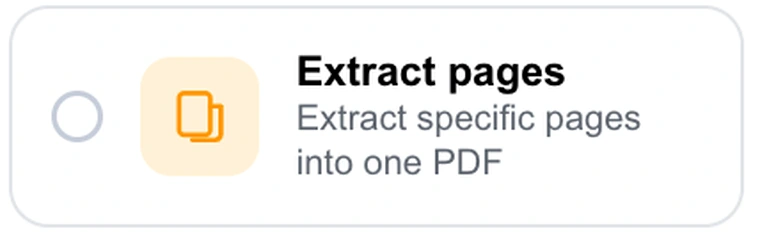 The Extract pages option in Pixpoo Split PDF
