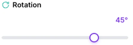 The Rotation slider set to 45 degrees