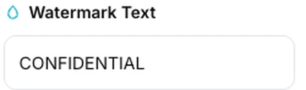 The Watermark Text field containing the word CONFIDENTIAL